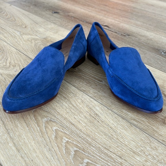 NEW Kate Spade ‘Carima’ Blue suede loafers flats - Picture 1 of 7